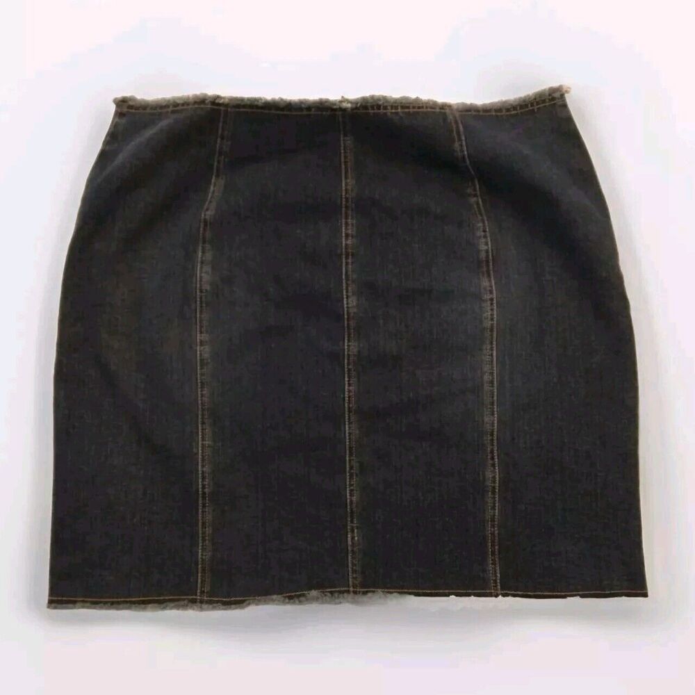 NWT Vtg Lane Bryant Venezia Y2K Plus Size Cotton Denim Mini Skirt Raw Ham S 18 - Picture 2 of 6